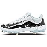 Nike Men's Alpha Team Huarache Elite 4 Low Metal Baseball Cleats (FD2745-101, White/Black/Black)