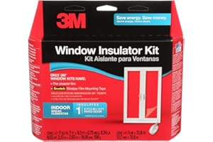 3M Indoor Patio Door Insulation, Insulator Kit for 6'-8" x 9' ft Patio Door, Keeps Cold Air Out and Warm Air In, Includes Heat Shrink Window Film and Scotch Window Film Mounting Tape (2144W-6)