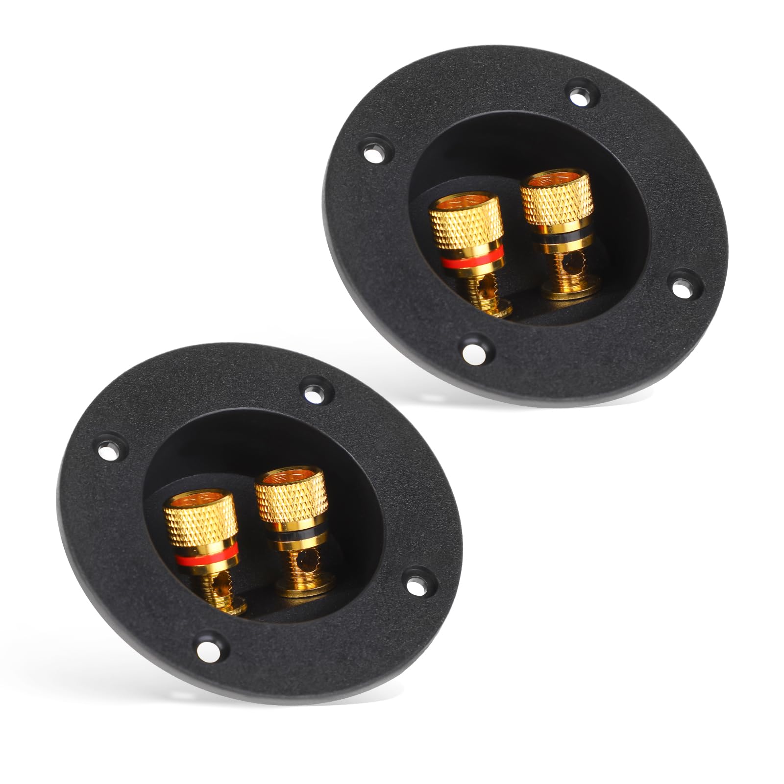 Photo 1 of 2 Pcs Black Speaker Box Terminal Cup 3 Inch 2-Way Spring Loaded Jacks Speaker Wire Connector Binding Post Cup Connector Subwoofer Plug for Speaker Sub Subwoofer Box Home Car Stereo