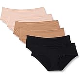 Amazon Essentials Women's Peached Microfiber Maternity Under The Bump Brief, Pack of 6