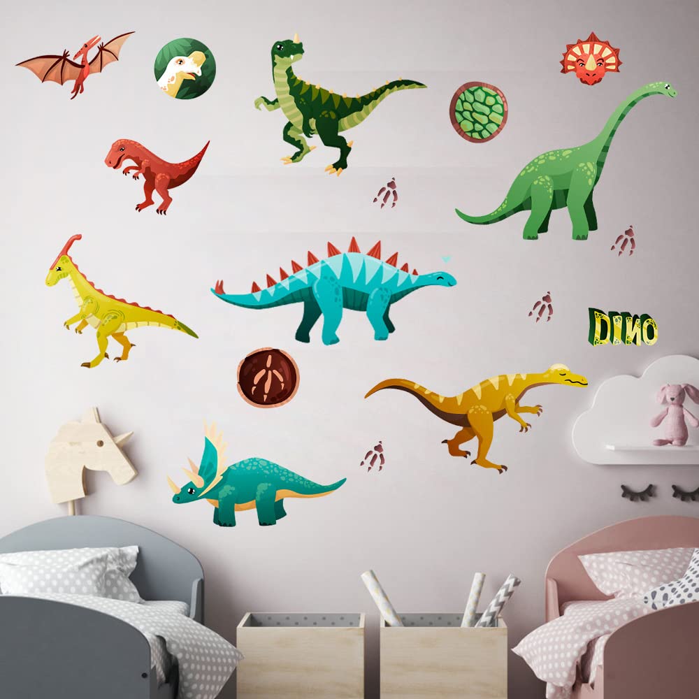 WUBAYI Luminous Dinosaur Wall Stickers Creative Luminous Cartoon Dinosaur Set Stickers, Suitable for Bedroom and Living Room, Suitable for Birthday and Christmas Gifts for Girls and Boys