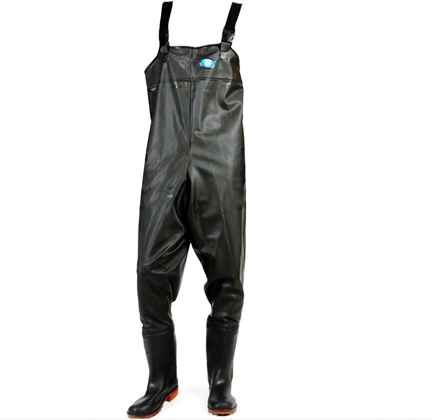 Hippodoctor Men's Fishing Chest Waders Knitting Fabric Layer Inside