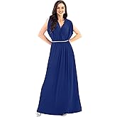 KOH KOH Womens Long Dolman Sleeve Wrap V-Neck Maternity Bridesmaid Maxi Dress
