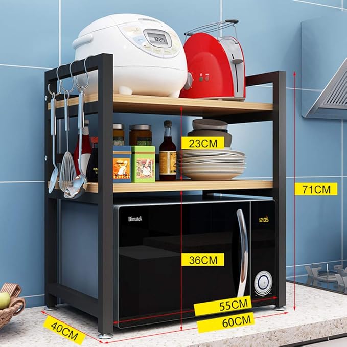ZXCC Utilidad Estantería Microondas Y Horno, Madera Soportes Estantería