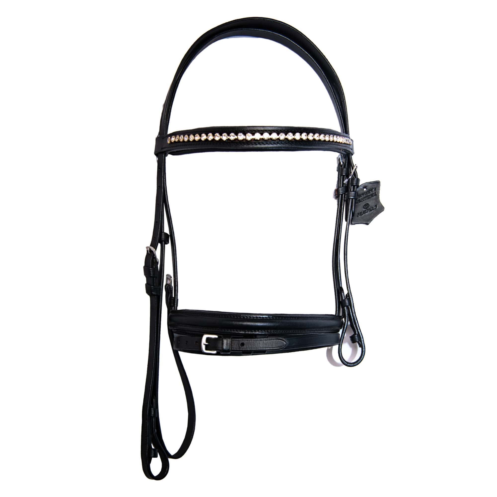 Wonder Care Top Grain Cowhide Leather English Bridle Snaffle Horse Bridle Noseband with Browband Horse Bit Bridle Sniffle Cob with Reins Bridles for Horses