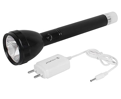 JY SUPER Rechargeable LED Flashlight with HIGH Power 2W Torch Cum LAMP(27cm, Black).
