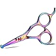 DRGSKL Small Dog Grooming Scissor Rainbow, Nose Hair Scissors with Safe Round Tips, Pet Scissors for Detailed Trimming, Japanese Stainless Steel Scissor for Dogs or Cats, Ideal Gift