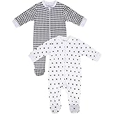 Jimonda Baby Romper Boys Girls Cotton Pajamas 2-Way Zipper Footless Sleep and Play 0-24 Months