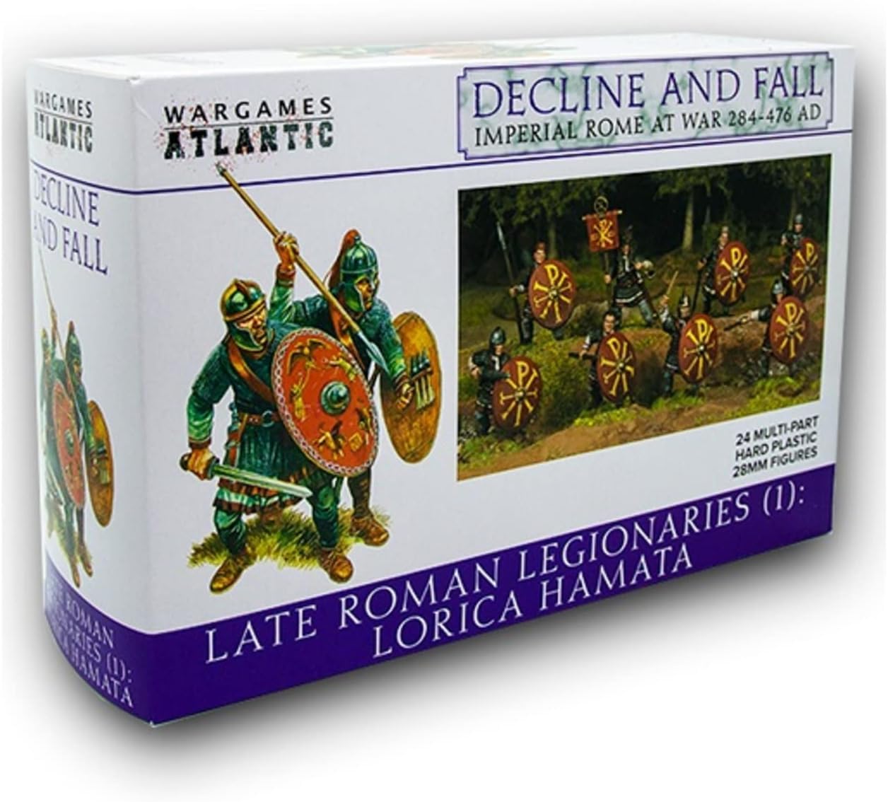 Wargames Atlantic - Decline and Fall: Imperial Rome at War - Late Roman Legionaries Lorica Hamata (24 Multi Part Hard Plastic 28mm Figures)