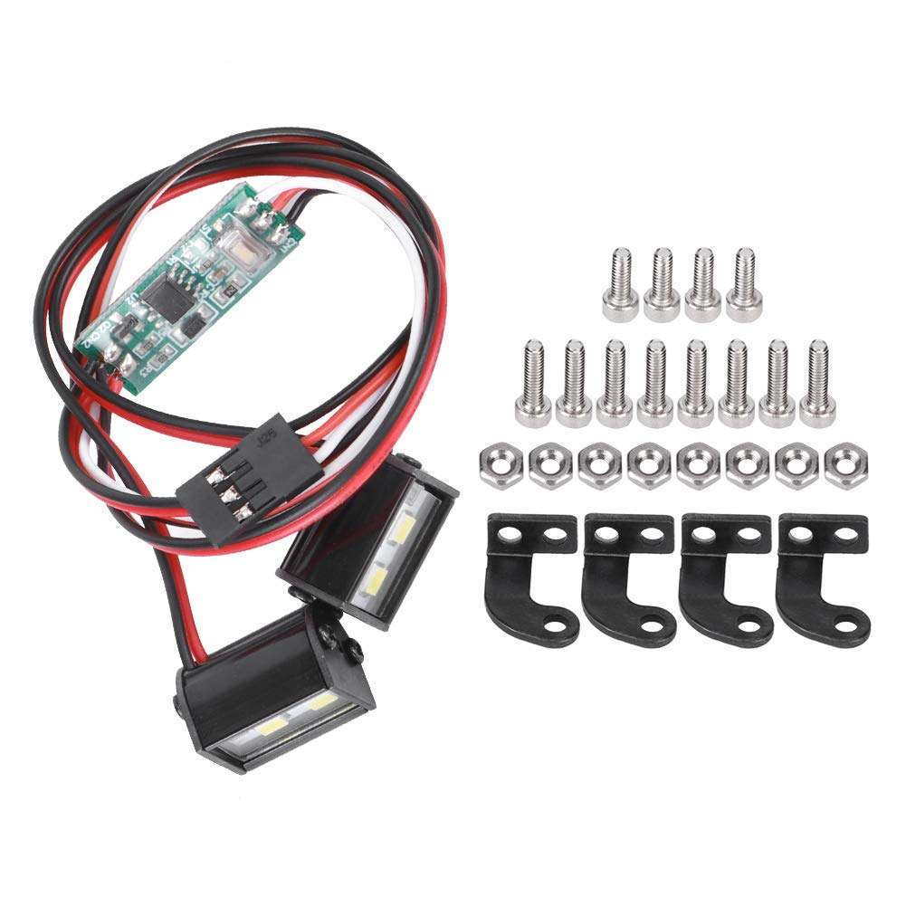 VGEBY RC Car Roof Light, 2PCS 17mm Remote Control Crawler Decoration 4 LED Roof Light High Brightness Lamp Fit for RC Car Model Car Model Accessory Model Toy