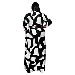 Runwind Plus Size Dress for Women 3/4 Sleeve V Neck