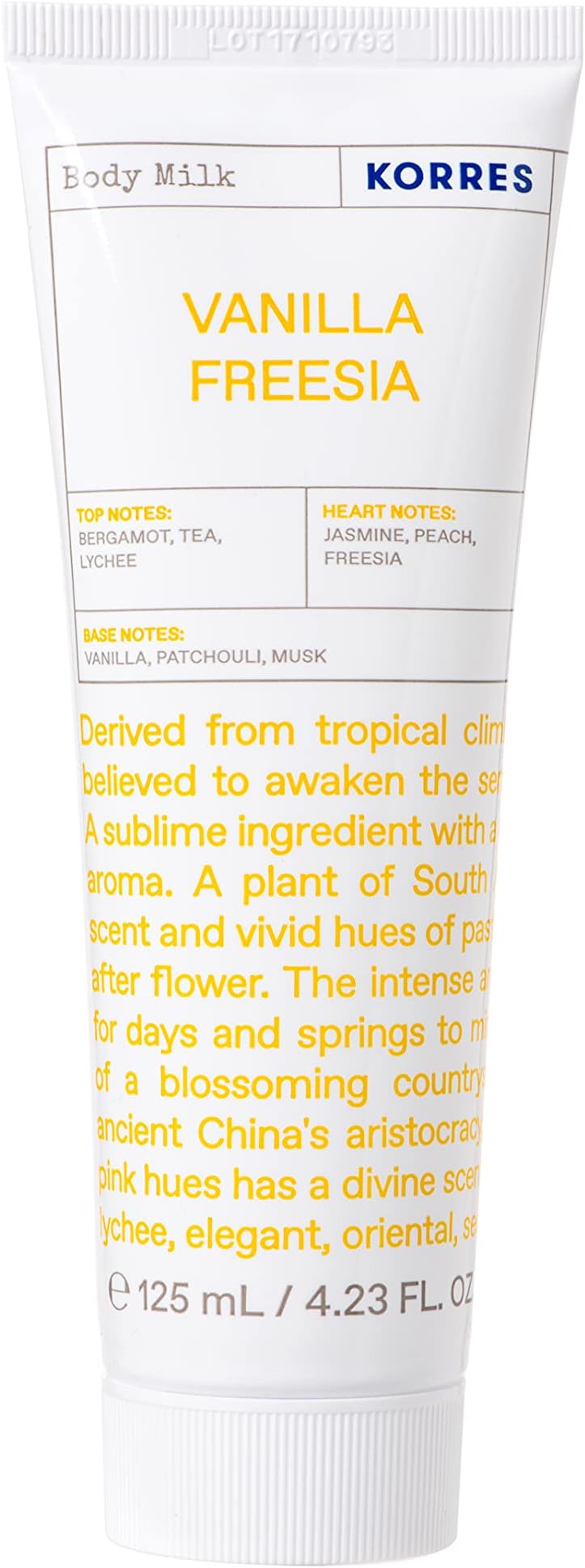 KORRES Vanilla Freesia Body Milk 4.23 fl oz Hydrating Lotion
