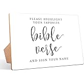 Minimalist Bible Verse Sign - 8x11 Wooden Wedding Favor With Stand for Bridal Shower & Reception