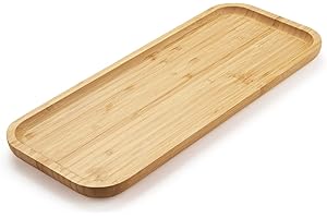 Bamboo Vanity Tray, Bathroom Counter Tray, Toilet Tank Top Tray for Organizing and Decor Display, 36 x 15 x 2 cm