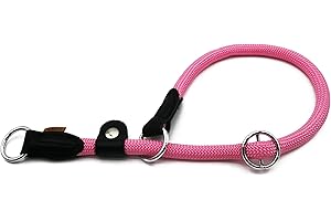Aiminto Braided Rope Collar, Training Dog Collar, Round Martingale Collar, Slip Collar with Adjustable Stopper and Slidable S