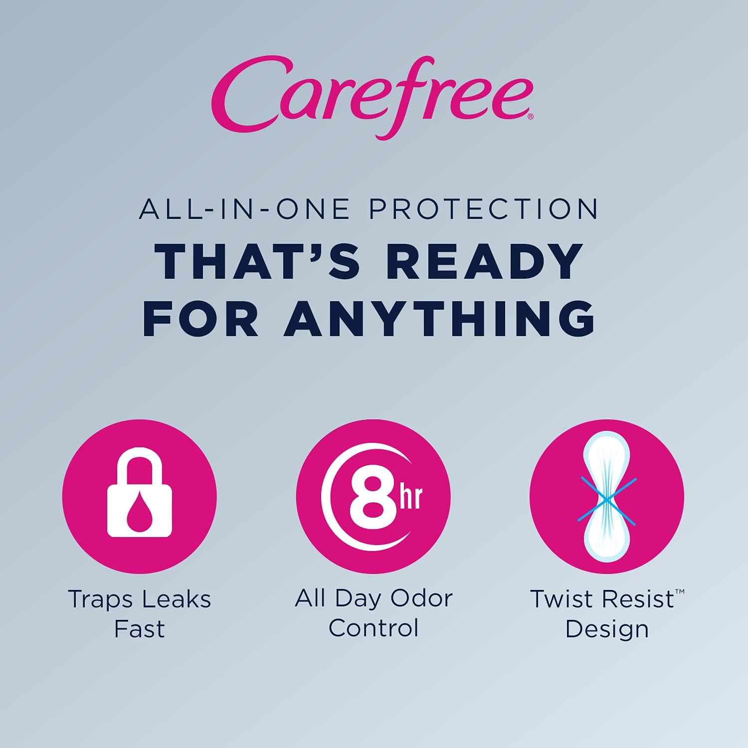 Carefree Body Shape Pant Liners, Regular, Multicolor Unscented 54 Count (Pack of 1): Health & Personal Care