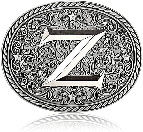 Women\'s Silver K Cowgirl Initial Large Letter Zinc Alloy Imported Belt Buckles Amazon.com: JEAN main image 3
