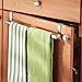 mDesign Adjustable, Expandable Kitchen Over Cabinet Towel Bar - Hang on Inside or Outside of Doors, Storage for Hand, Dish, Tea Towels - 9.25