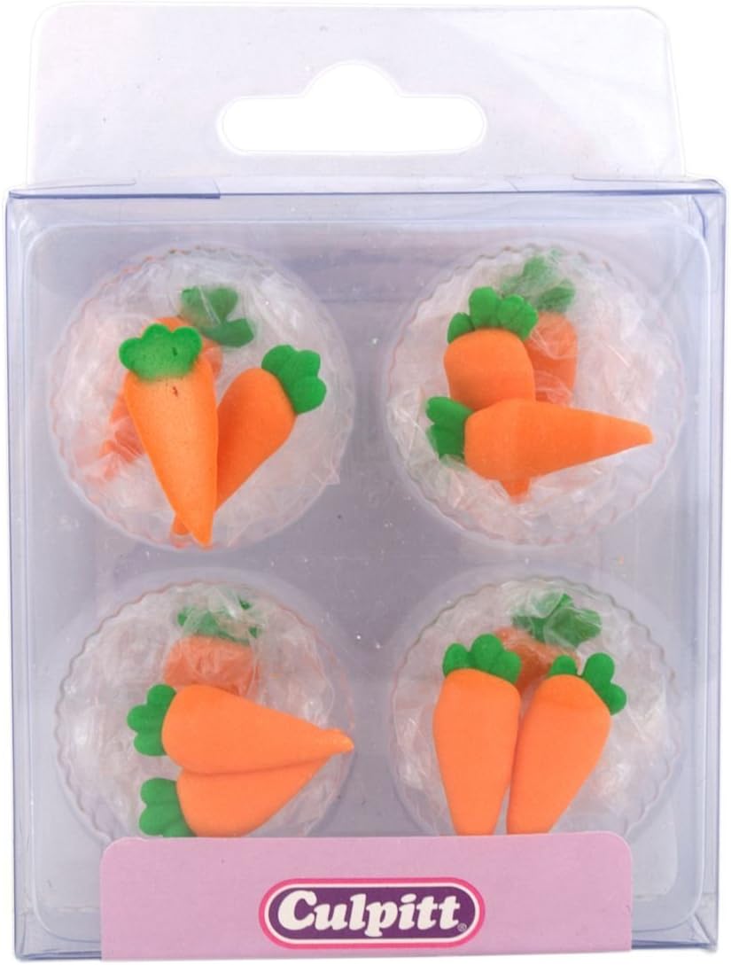 12 Carrots Sugar Cake Decorations Pipings Cupcake Toppers