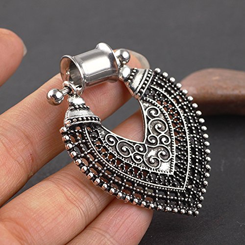 TIANCIFBYJS 3 Pai Stainless Steel Woman Ear Tunnels Gauges Dangle Ear Plugs Stretching Kit Piercing 2G-0G Eyelet (8mm=0g)