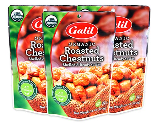 Galil organic whole roasted chestnuts, 3.5-oz, 3 count