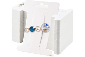 Mototo 200 PCS Hair Clip Bow Display Cards Hair Barrettes Jewelry Display Holder Rectangle Paper Cardboard for Hair Accessories Display and Organizing, 4 x 2-1/2 Inches (White)