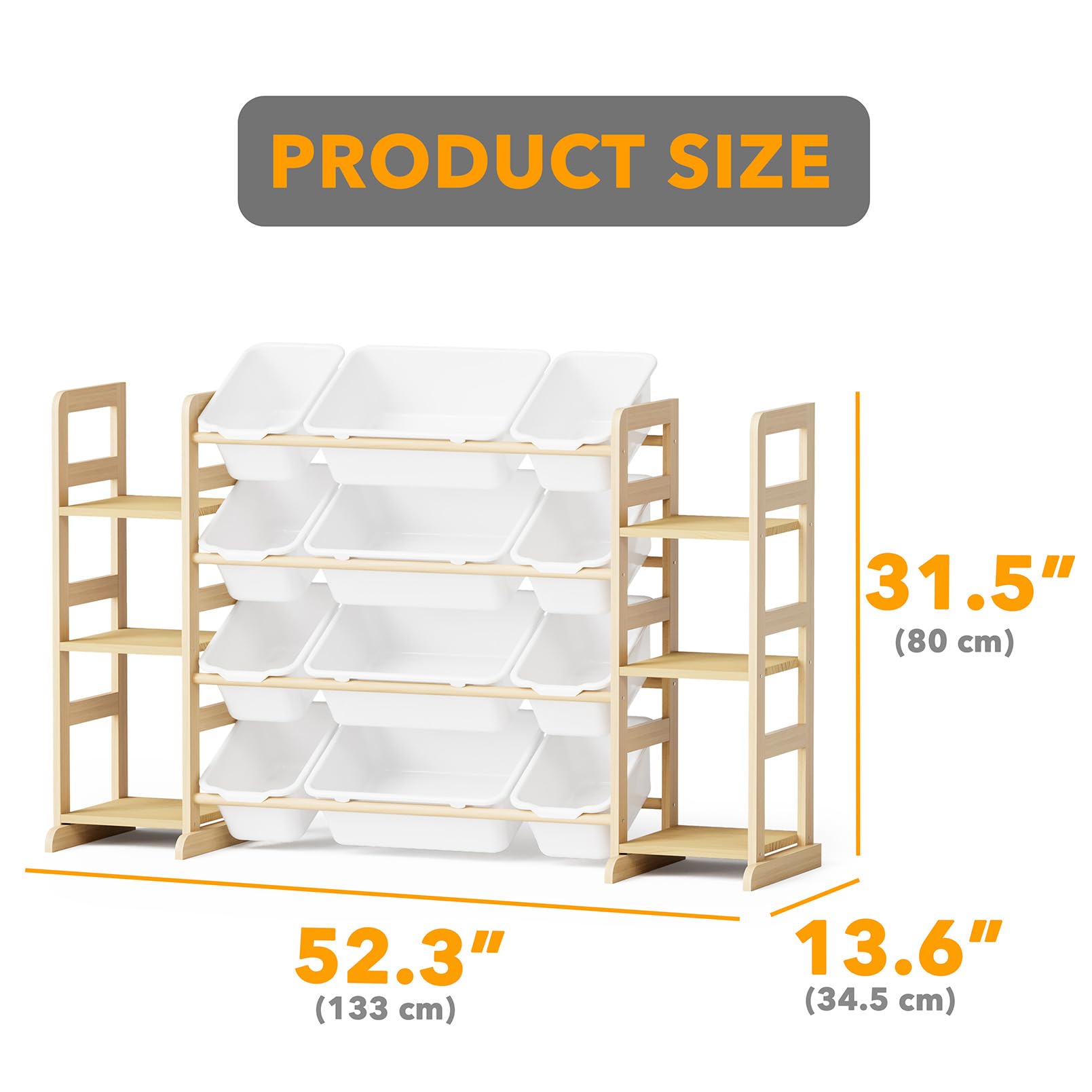 SpaceAid Toy Storage Organizer with 6 Shelves and 12 Bins, Toy Organizers Storage Bookshelf, Kids Bin Shelf Toys Box Bookcase for Bedroom Playroom Organization Room Decor, White