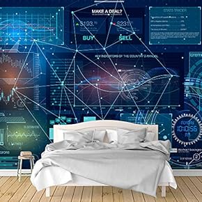 Wall Murals for Bedroom Secitific Mechanical Feeling Pictures Removable Wallpaper Peel and Stick Wall Stickers - 66x96 inches