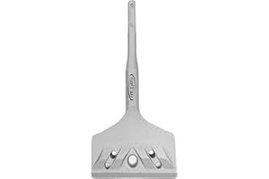 Regiis Tech SDS Plus Floor Scraper 3 in. x 7.5 in. Wide Angled Flooring Adhesives Remover, Cranked Thinset Removal Tool Chisel Bit for Rotary Hammer Drill