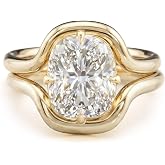 Withmoon 14K Gold Plated Wedding Ring Set, 2.5CT Cushion Cut CZ for Women