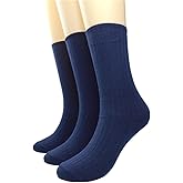 Toauqo Women's Casual Cotton Crew Sock 3-Pack Basic Pure Color Soft Comfort Socks