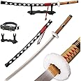 Forgemith Bamboo Anime Cosplay Swords：Roronoa Zoro/Kitetsu/Yama Enma/Trafalgar Law/Kozuki Oden/Edward Newgate,About 40.75/59 Inches,Anime Original Texture,for Role-Playing,Stage Performance and Gift