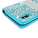 Badalink iPhone X Case, iPhone Xs Wallet Case Magnetic Kickstand Luxury Diamond Flip Cover Bling Rhinestone Leather Skin TPU Inner Shockproof Bumper Card Slot with Stylus Pen Dust Plug - Wallet Blue
