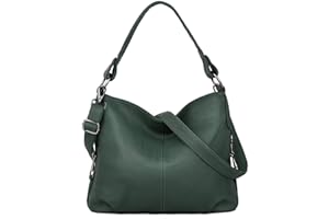 YALUXE Genuine Leather Shoulder Bag Stylish Hobo Purse Womens Crossbody Bag Travel Top-Handle Handbag Christmas Gifts