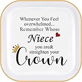 PUDDING CABIN Niece Gifts from Auntie, Jewelry Ring Holder Dish, Remember Whose Niece You Are, Birthday Mothers Day Gift