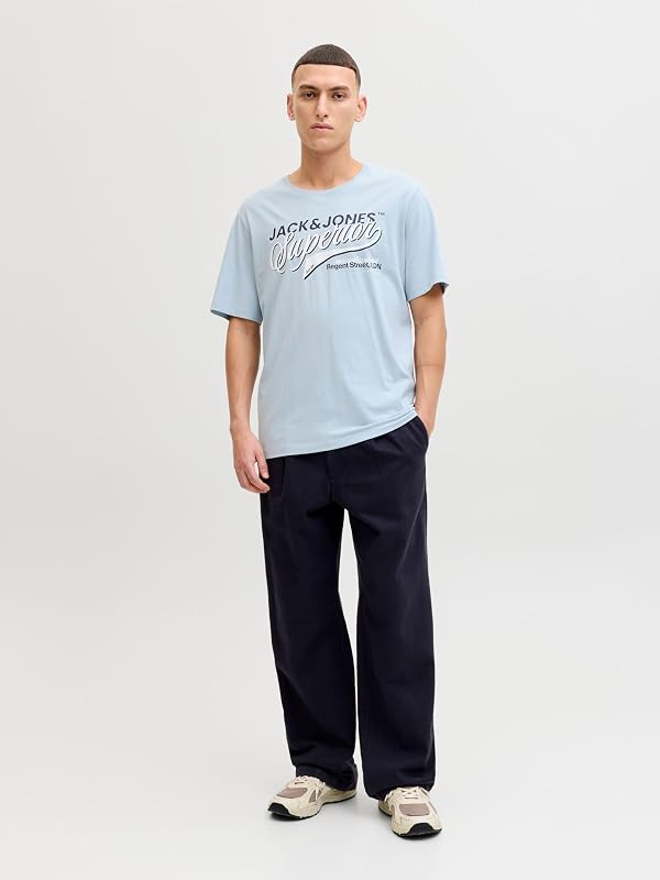 Jjelogo Tee S O-Neck 2 col Ss26 SN, Celestial Blu, S