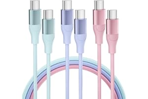 SUPPLE NIPS 3 Pack 6FT USB C Charger Cable 60W USB C to USB C Cable PD Type C Fast Charging Cord Compatible with iPhone 15 Pro Plus iPad MacBook Samsung Switch LG and More