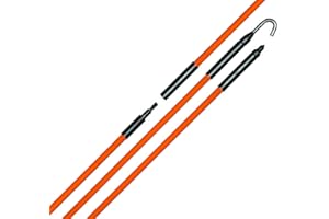 Eagle Tool US ETF2508 Wire and Cable Installer Fiberglass Rod Kit, 8-Foot Assembled Length, Made in The USA,Orange