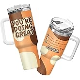 Gifts for Mom, Cartoon Mommy Tumbler with Handle and Straw, 40 oz Stainless Steel Mama Coffee Mug, Mommy Drinking Cup, Unique Birthday Gifts for Expecting, New Mom Christmas Gift