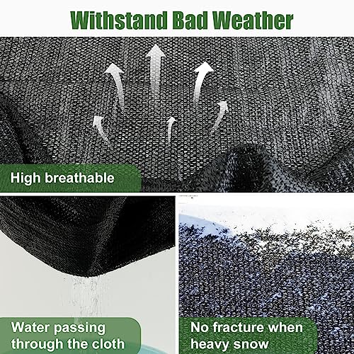 Garden Shade Cloth, 20 x 10 Ft 55% Plant Shade Cloth for Greenhouse Plants Outdoor, Remiawy Sun Shade Cover Sunblock Net Black Mesh Tarp Fabric with Grommets for Patio Pergola Canopy Chicken Coop