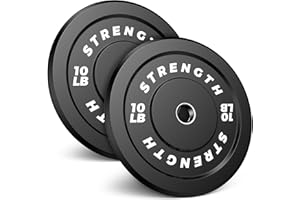 RENDPAS Olympic Rubber Bumper Weight Set - 2 Inch Barbell Plates for Home Gym Strength Training