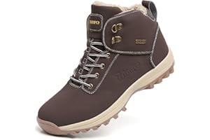 TSIODFO Fashion Men Boots Winter Waterproof Outdoor Hiking Shoes Leather Black