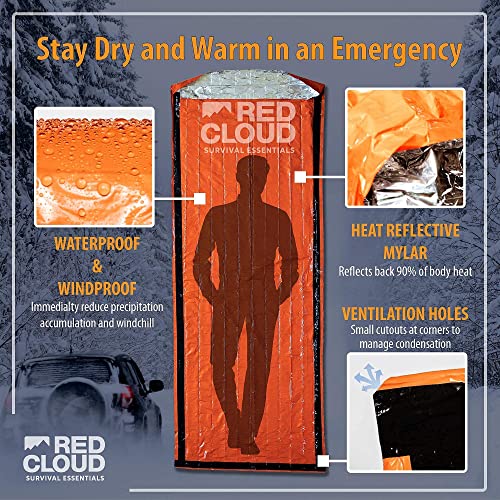 Emergency Sleeping Bag Thermal Bivy Sack with Hood Extension Upgrade