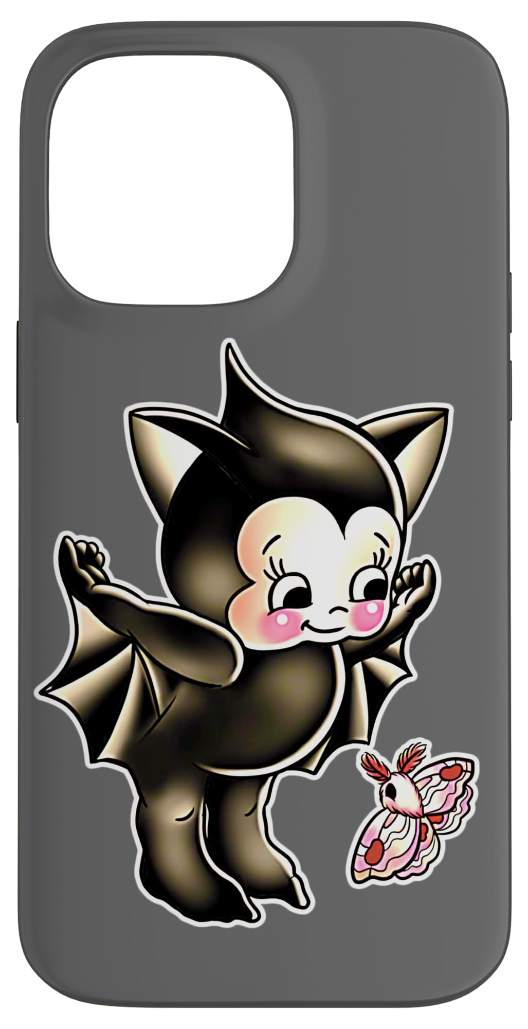 Vampire Bat Kewpie Baby x Moth Halloween Case for iPhone 14 Pro Max