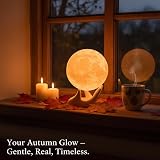 Methun Moon Lamp 3D Lunar Design Cordless Night Light Ceramic Base 9 cm view 2