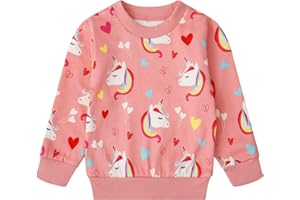 NUBEEHOHO Toddler Girls Sweatshirts Baby Crewneck Pullover Long Sleeve Shirts Kids Winter Casual Tops Clothes 2T-7T
