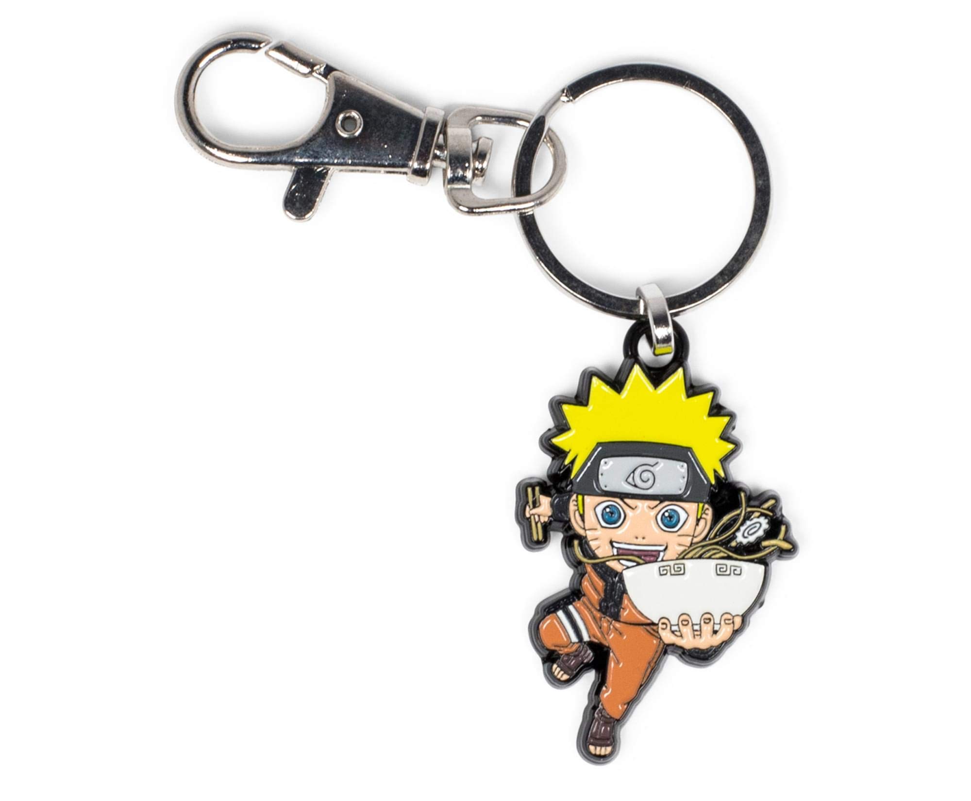 Naruto Uzumaki With Ramen Bowl Enamel Pendant Keychain Bracelet | Cute Anime Key Ring Accessories With Purse Charm for Handbag, Wallet, Phone | Toynk Exclusive