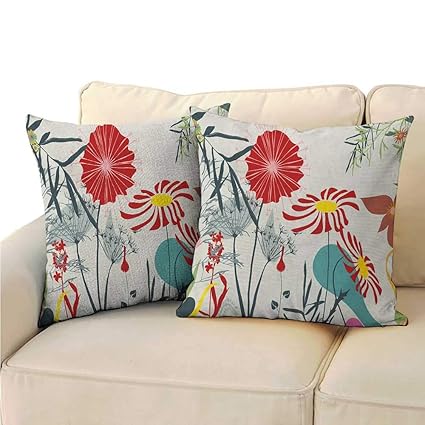 Amazon Com Cushion Cover Square Home Life Floral Dandelions