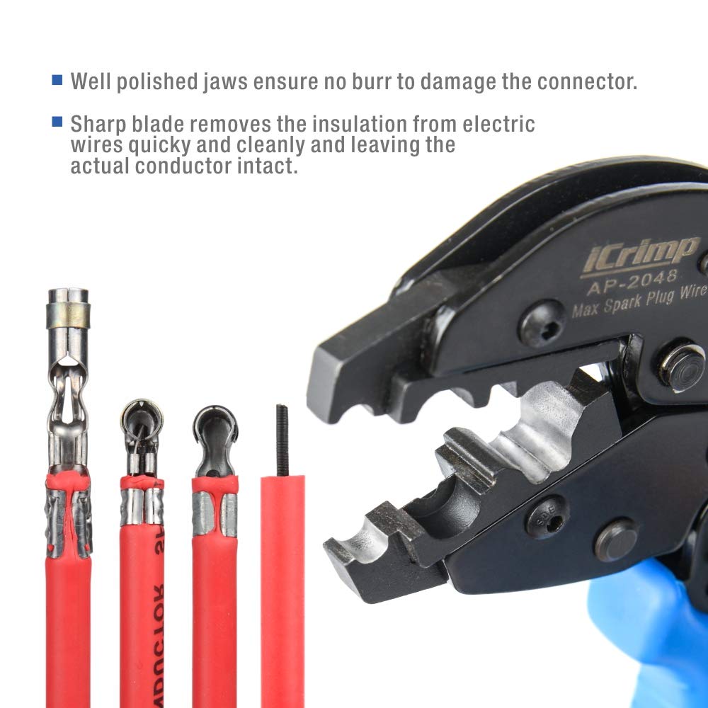 iCrimp Ratcheting Spark Plug Connector Crimper for Ignition Cable and Spark Plug Wires Maximum Diameter 8.5mm: Industrial & Scientific