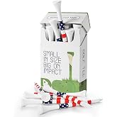Premium Bamboo Wood Golf Tees Unique Box Design 18-Pack Per Box Value 18/72/180 Pack, Wooden Tees in 2 3/4" 3 1/4" Durable for Golfers, USA Flag Design Pro Tee Choice